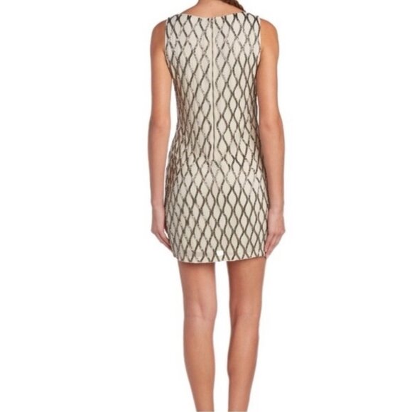 Alice & Olivia Beaded 100% Silk Cocktail Dress Navy Blue SZ 6 - Picture 9 of 9